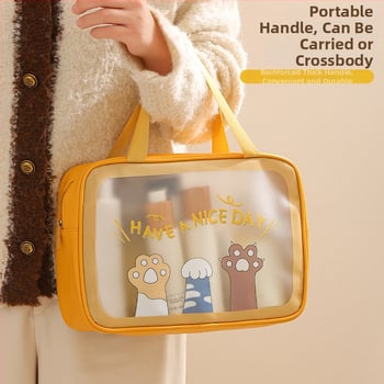 Kosmētikas soma – PVC+nylon materiāls, rokas soma formā, daudzfunkcionāla, piemērota ceļojumiem un kosmētikas glabāšanai