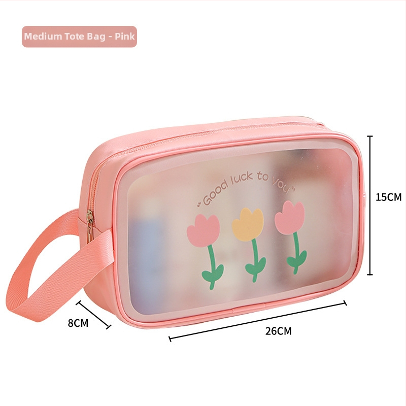 Kosmētikas soma – PVC+nylon materiāls, rokas soma formā, daudzfunkcionāla, piemērota ceļojumiem un kosmētikas glabāšanai