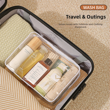 Ceļojumu kosmētikas soma, ūdensnecaurlaidīga, kubiska forma, materiāls PVC un zīds, daudzfunkcionāla