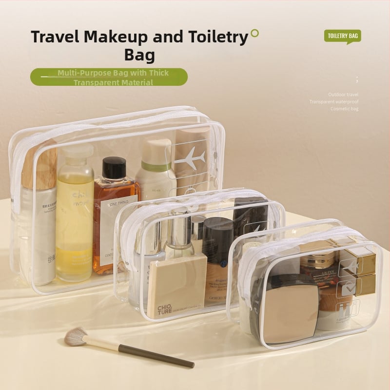 Ceļojumu kosmētikas soma, ūdensnecaurlaidīga, kubiska forma, materiāls PVC un zīds, daudzfunkcionāla