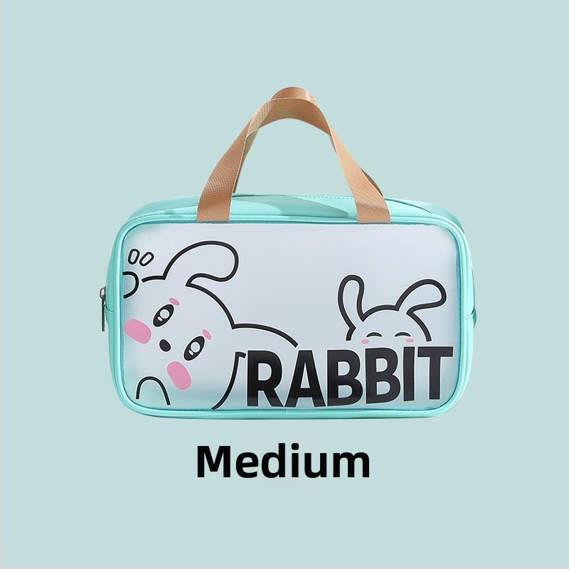 PVC прозрачна козметична чанта с голям капацитет, водоустойчива, аниме карикатура дизайн, урбанистичен стил