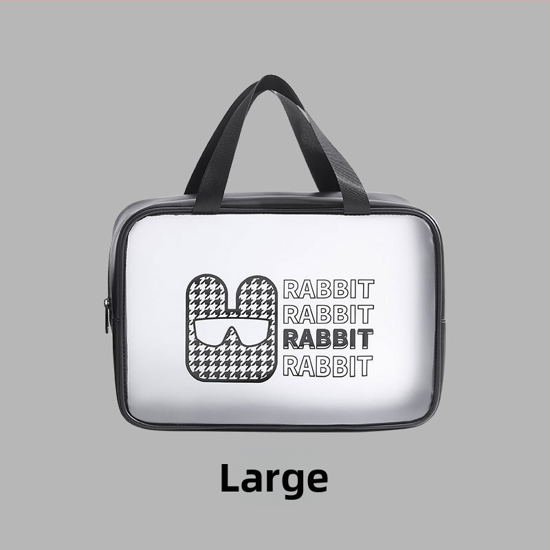 PVC прозрачна козметична чанта с голям капацитет, водоустойчива, аниме карикатура дизайн, урбанистичен стил