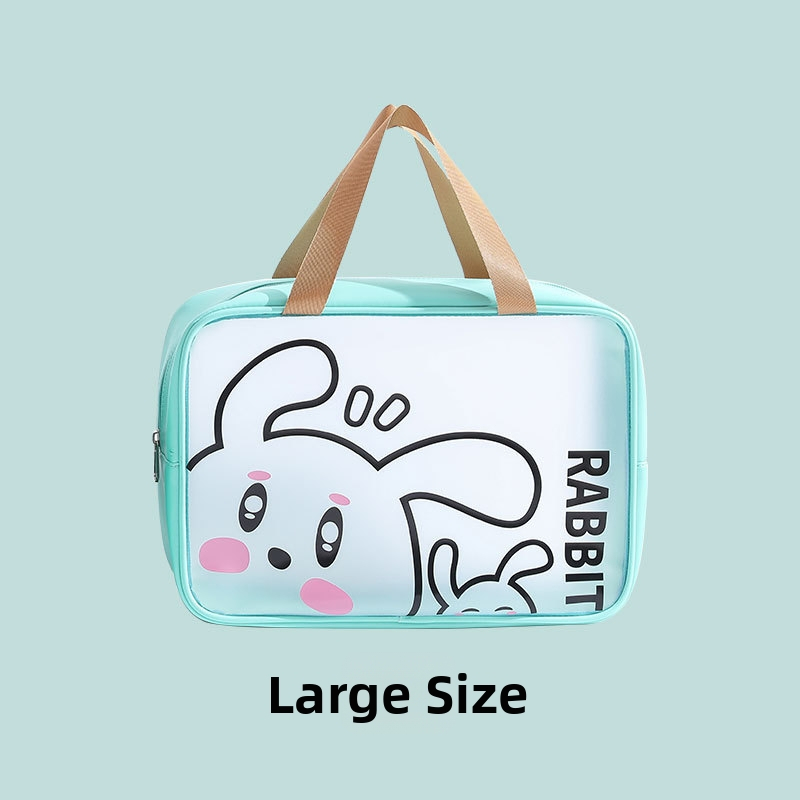 PVC прозрачна козметична чанта с голям капацитет, водоустойчива, аниме карикатура дизайн, урбанистичен стил