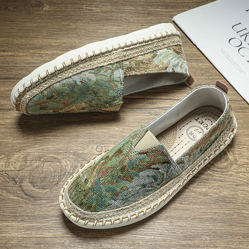 Meeste kanvas Slip-On jalanõud, hingavad, libisemiskindel talla, pealne kanvas, kummist talla, suvi