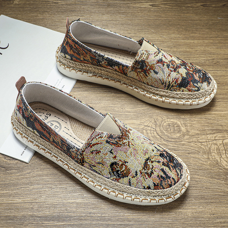 Meeste kanvas Slip-On jalanõud, hingavad, libisemiskindel talla, pealne kanvas, kummist talla, suvi