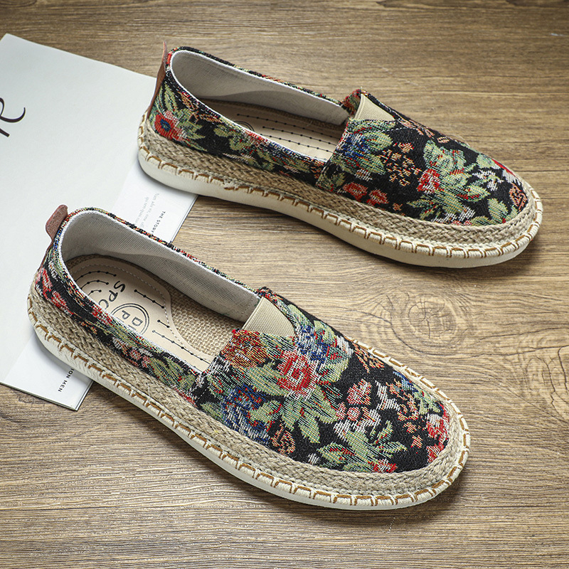 Meeste kanvas Slip-On jalanõud, hingavad, libisemiskindel talla, pealne kanvas, kummist talla, suvi