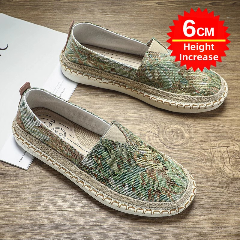 Meeste kanvas Slip-On jalanõud, hingavad, libisemiskindel talla, pealne kanvas, kummist talla, suvi