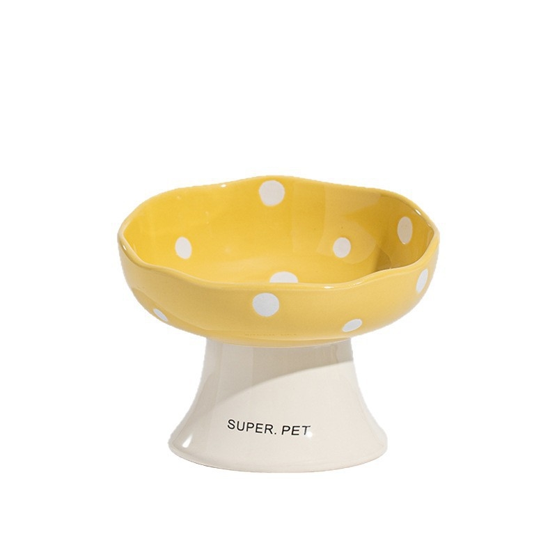 Κεραμικό μπολ για γάτες για φαγητό και νερό, με ανυψωμένη βάση για σταθερότητα και κεκλιμένο χείλος για άνεση — σετ 2 τεμάχια