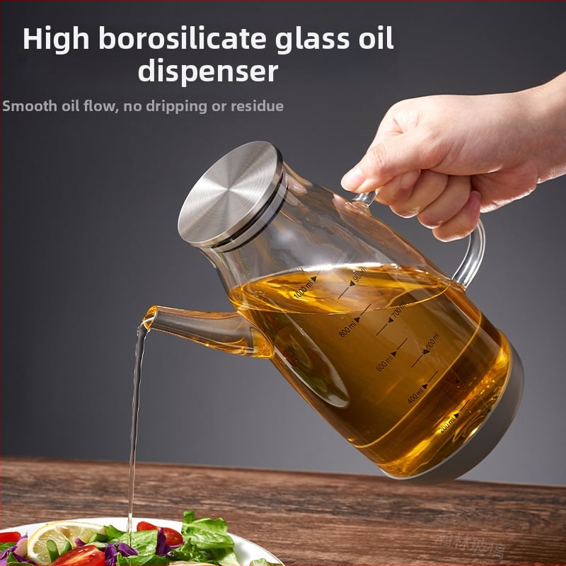 Маслена каничка от топлоустойчиво боросиликатно стъкло, непротичащ кухненски съд за олио
