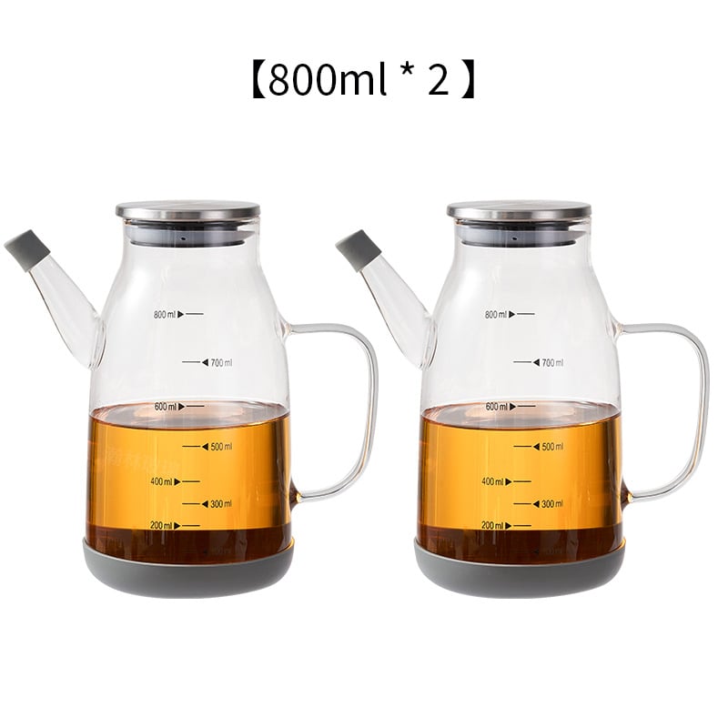 Aliejaus indas iš karščiui atsparaus borosilikatinio stiklo, nepralaidus virtuvės aliejaus buteliukas