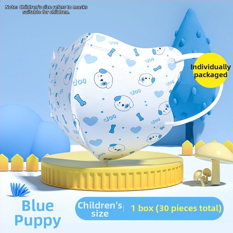 Bērnu medicīniskā ķirurģiskā maska, 3D dizains, materiāls: neausts audums + meltblown, vienreizējai lietošanai, iepakojums 30 gab., karikatūru stils