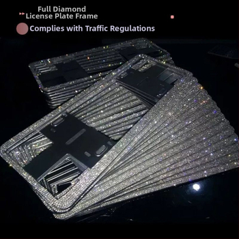 Automašīnas reģistrācijas numura rāmītis ar dimantiem no nerūsējoša tērauda – Preces kods 46210306z5681h