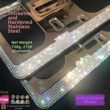 Automašīnas reģistrācijas numura rāmītis ar dimantiem no nerūsējoša tērauda – Preces kods 46210306z5681h