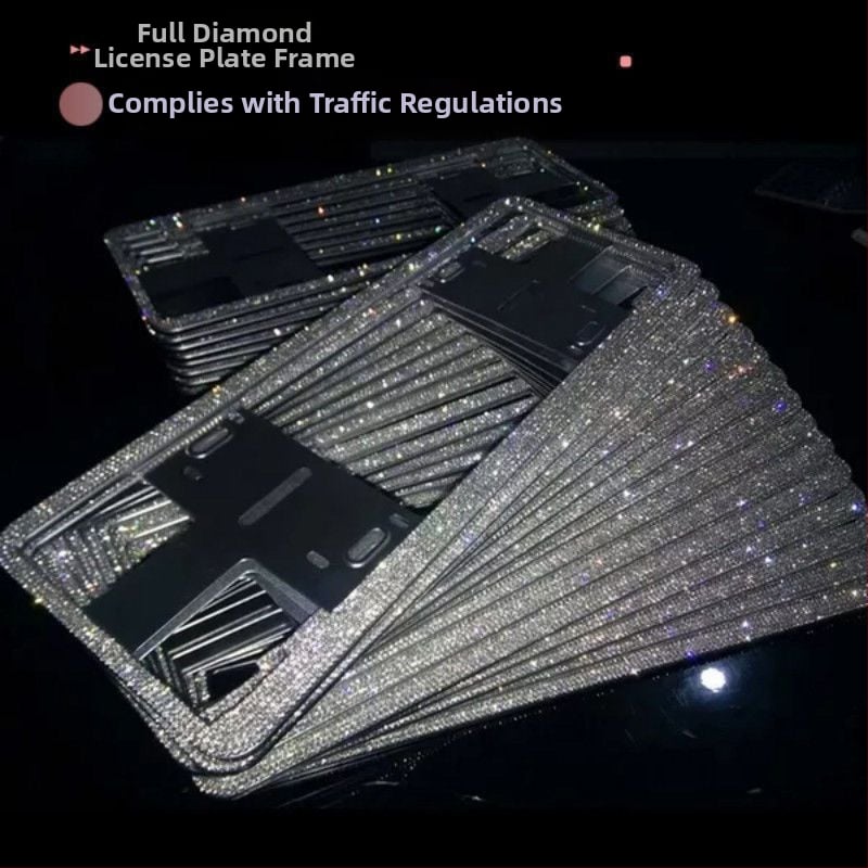 Automašīnas reģistrācijas numura rāmītis ar dimantiem no nerūsējoša tērauda – Preces kods 46210306z5681h