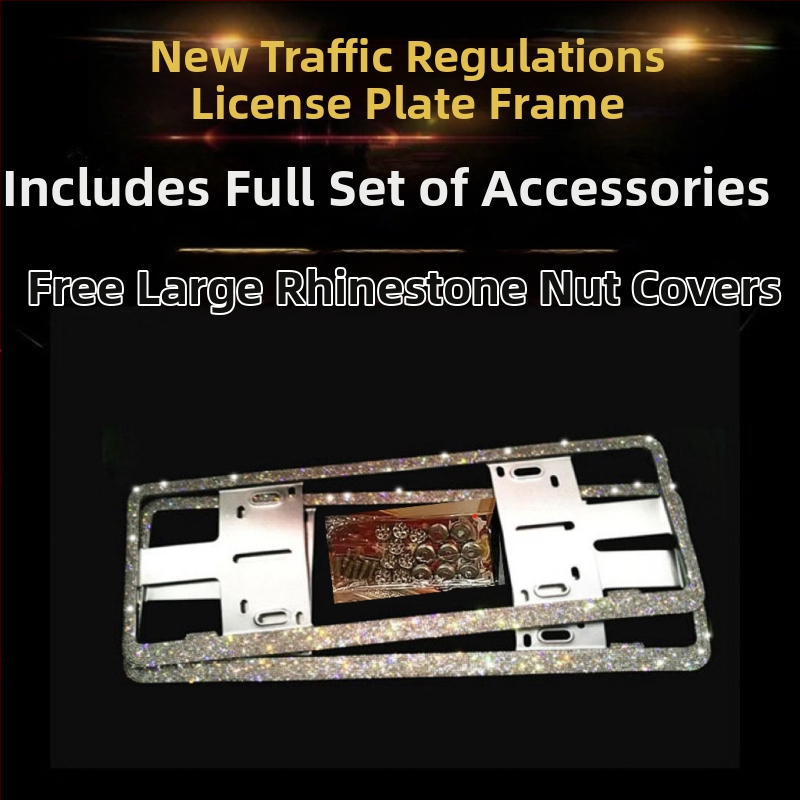 Automašīnas reģistrācijas numura rāmītis ar dimantiem no nerūsējoša tērauda – Preces kods 46210306z5681h