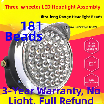 Elektriline kolmerattaline eesmine tuli – väga ere LED-lamp, ees, ühilduv 12V/48V/60V