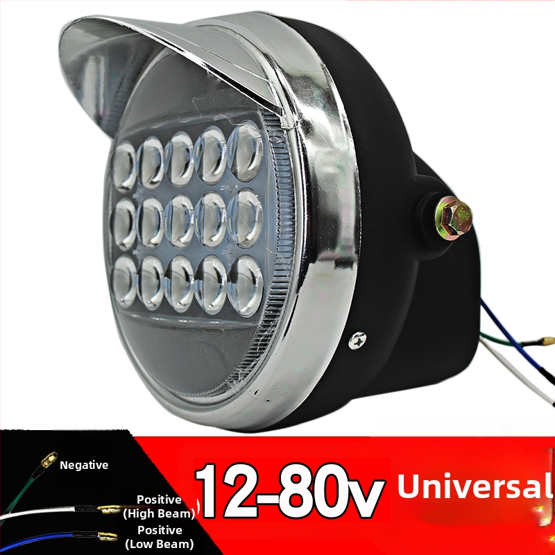 Elektriline kolmerattaline eesmine tuli – väga ere LED-lamp, ees, ühilduv 12V/48V/60V