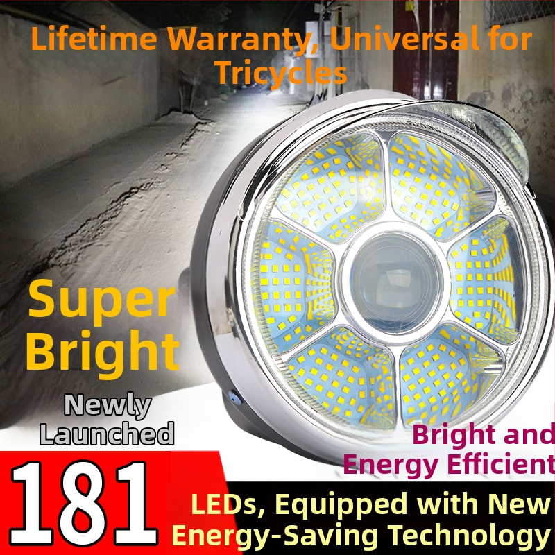 Elektriline kolmerattaline eesmine tuli – väga ere LED-lamp, ees, ühilduv 12V/48V/60V