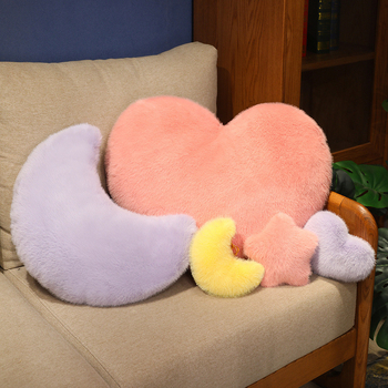 Nordijski plišani jastuk sa zvijezdom, srcem i mjesecom, punjenje PP pamuk