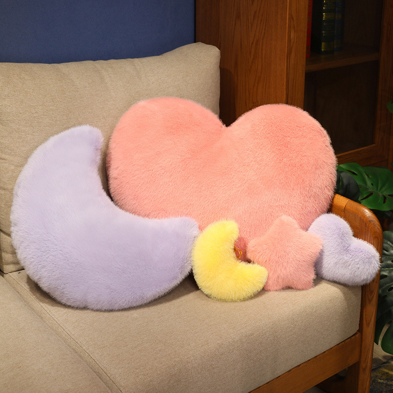 Nordijski plišani jastuk sa zvijezdom, srcem i mjesecom, punjenje PP pamuk