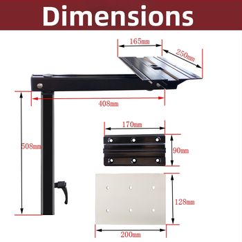RV pasukamosi iškeliami stalo kojų rinkiniai, išimamas laikiklis saugyklai ir valgomojo stalo laikiklis kemperiui, transporto priemonės modifikavimo priedas (be pritaikymo)