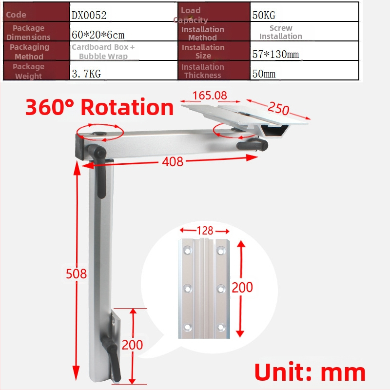 RV pasukamosi iškeliami stalo kojų rinkiniai, išimamas laikiklis saugyklai ir valgomojo stalo laikiklis kemperiui, transporto priemonės modifikavimo priedas (be pritaikymo)