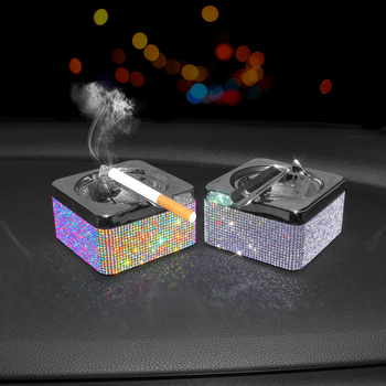 Europos stiliaus prabangus pelenų indelis su deimantų kristalais (Prekės ženklas: Ruijie; Medžiaga: Metalas; Modelis: B000086; Kilmė: Guangzhou)