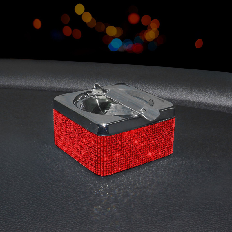 Europos stiliaus prabangus pelenų indelis su deimantų kristalais (Prekės ženklas: Ruijie; Medžiaga: Metalas; Modelis: B000086; Kilmė: Guangzhou)