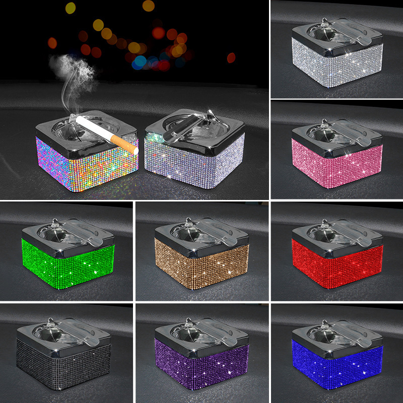 Europos stiliaus prabangus pelenų indelis su deimantų kristalais (Prekės ženklas: Ruijie; Medžiaga: Metalas; Modelis: B000086; Kilmė: Guangzhou)