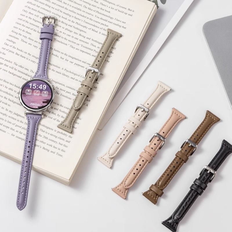 Brățară din piele naturală pentru ceas cu eliberare rapidă și cataramă cu pin pentru Huawei GT4/GT5, lățimi 18/20/22 mm