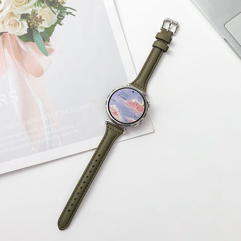 Brățară din piele naturală pentru ceas cu eliberare rapidă și cataramă cu pin pentru Huawei GT4/GT5, lățimi 18/20/22 mm