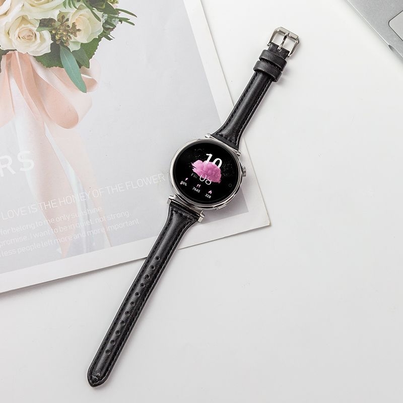 Brățară din piele naturală pentru ceas cu eliberare rapidă și cataramă cu pin pentru Huawei GT4/GT5, lățimi 18/20/22 mm