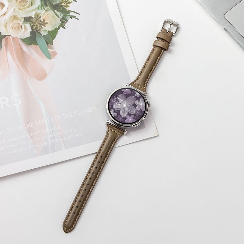 Brățară din piele naturală pentru ceas cu eliberare rapidă și cataramă cu pin pentru Huawei GT4/GT5, lățimi 18/20/22 mm