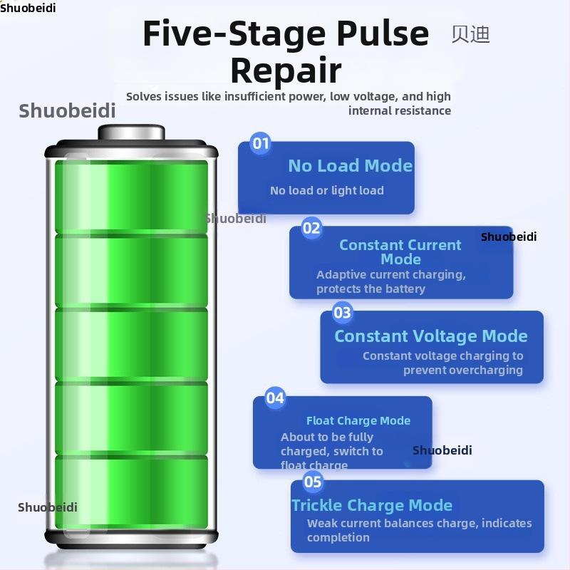Automobilio akumuliatoriaus įkroviklis 12/24V, išmanusis, didelė galia, universalus įkroviklis