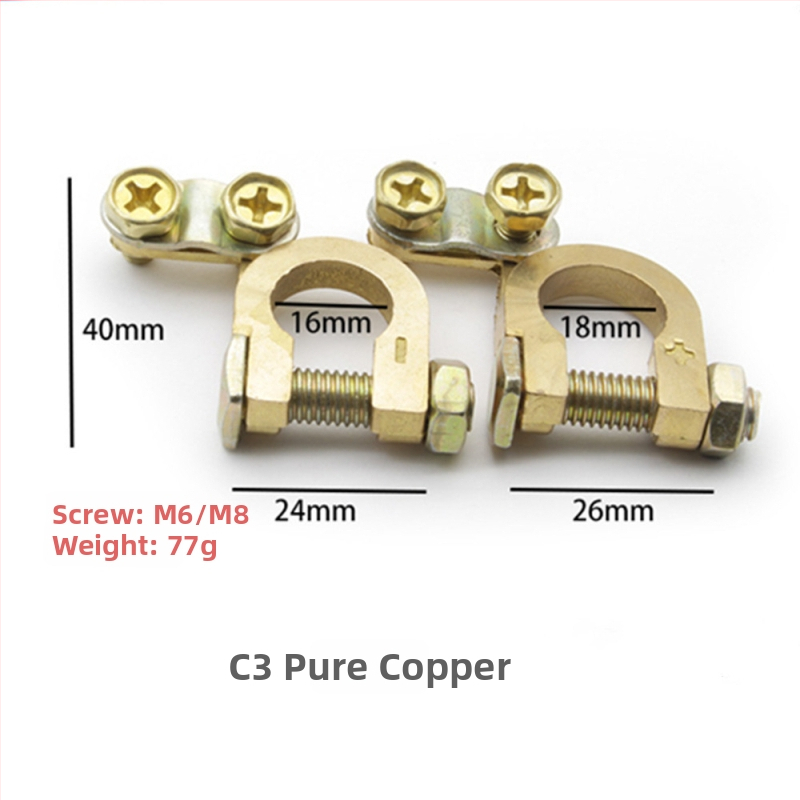 Akumulatora termināla skava, no tīra vara, modelis H2/y03/a3/c4/c3/d2/k1, zīmols Lin junwang