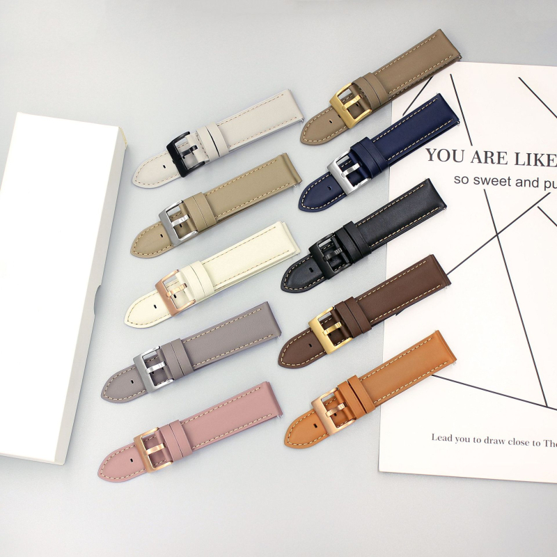 Kožni remen za Huawei sat, 18/20/22 mm, kopča s pinom, moderan stil, težina 0.011-0.013 kg