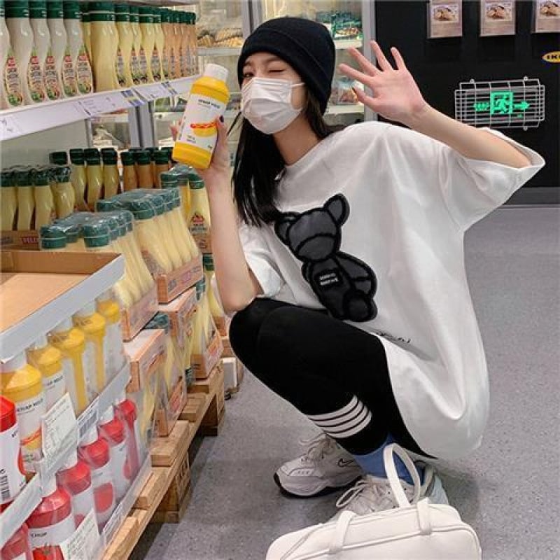 Κουστούμι εγκυμοσύνης για καλοκαίρι με παντελόνια, μανίκια 3/4, μανίκια σε σχήμα πετάλου, cropped παντελόνια, street-style σχεδίαση, βασικό ύφασμα 90-95%