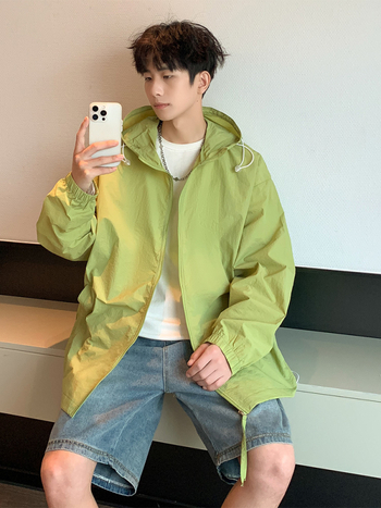 Vasaras jaka ar kapuci, korejiešu stilā, UPF50+ saules aizsardzība, 40D neilons, brīvs griezums