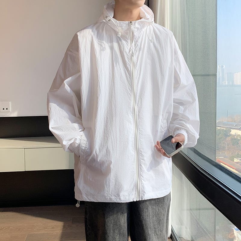 Vasaras jaka ar kapuci, korejiešu stilā, UPF50+ saules aizsardzība, 40D neilons, brīvs griezums