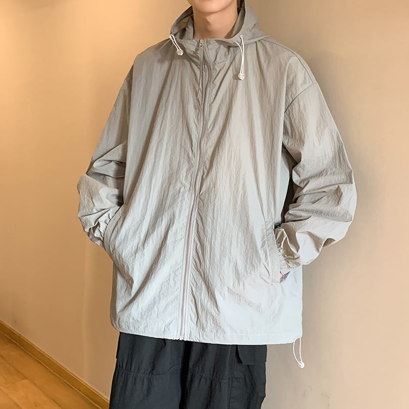 Vasaras jaka ar kapuci, korejiešu stilā, UPF50+ saules aizsardzība, 40D neilons, brīvs griezums