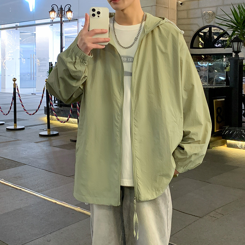 Vasaras jaka ar kapuci, korejiešu stilā, UPF50+ saules aizsardzība, 40D neilons, brīvs griezums