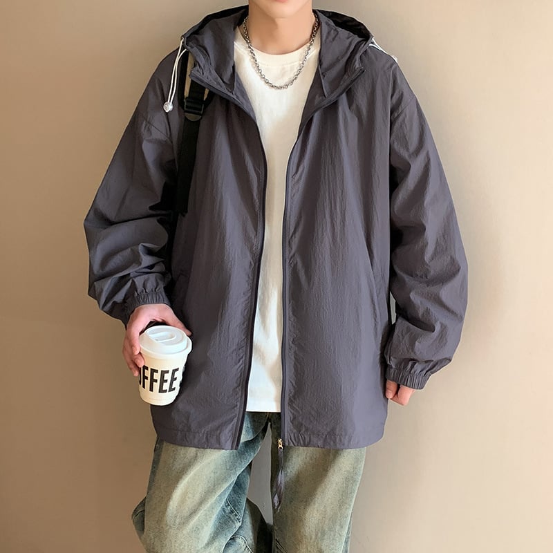 Vasaras jaka ar kapuci, korejiešu stilā, UPF50+ saules aizsardzība, 40D neilons, brīvs griezums