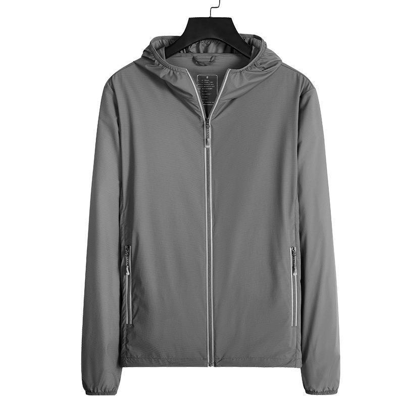 Vīriešu vieglā UV aizsardzības jaka vasarai — elpojoša, ātri žūst, ar kapuci, Ice Silk audums, modelis WZZS-8567