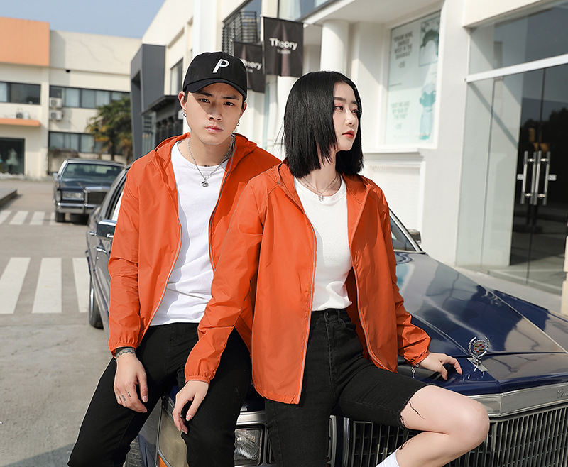 Unisex āra saules aizsardzības vieglā kapuces jaka — ātri žūst, elpojoša, ūdensnecaurlaidīga, UPF30, vēja izturīga; neilona audums; modelis 2082, Sha Xiaoning