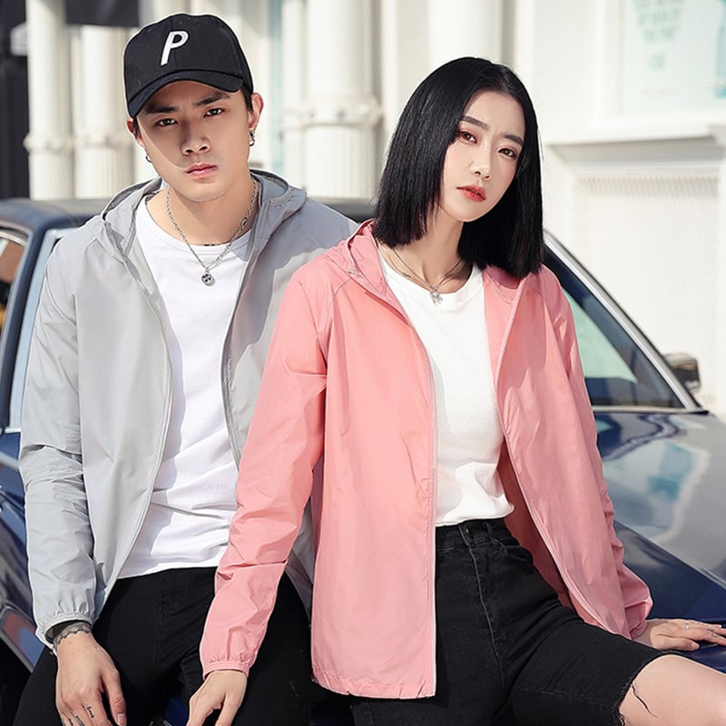 Unisex āra saules aizsardzības vieglā kapuces jaka — ātri žūst, elpojoša, ūdensnecaurlaidīga, UPF30, vēja izturīga; neilona audums; modelis 2082, Sha Xiaoning