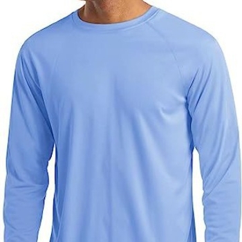 Unisex garās piedurknes sporta krekls ar UPF 50+ UV aizsardzību, elpojošs, mitrumu vadīšana, poliesters, piemērots pārgājieniem un skrējieniem