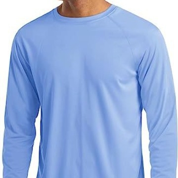 Unisex garās piedurknes sporta krekls ar UPF 50+ UV aizsardzību, elpojošs, mitrumu vadīšana, poliesters, piemērots pārgājieniem un skrējieniem