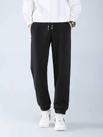 Muške casual sports hlače s labavim krojem, srednji pojas, vezanje na šnuru, jacquard tkanina, mikroelastičnost (labav kroj • srednji pojas • vezanje šnuru • jacquard • mikroelastičnost)