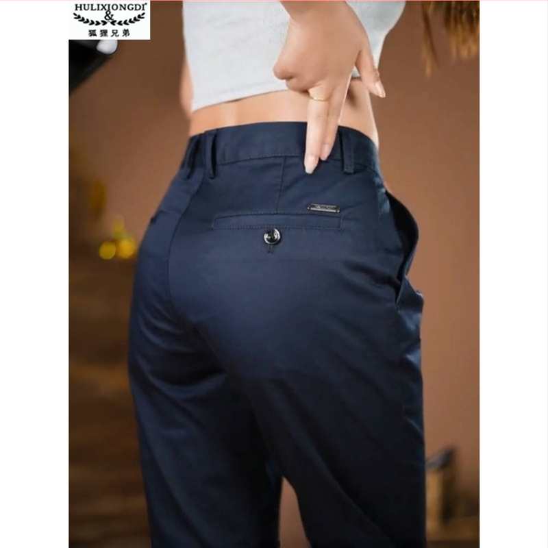 Fox Brothers meeste sirge lõikega püksid, keskjoon, mikroelastsus, Korea stiil