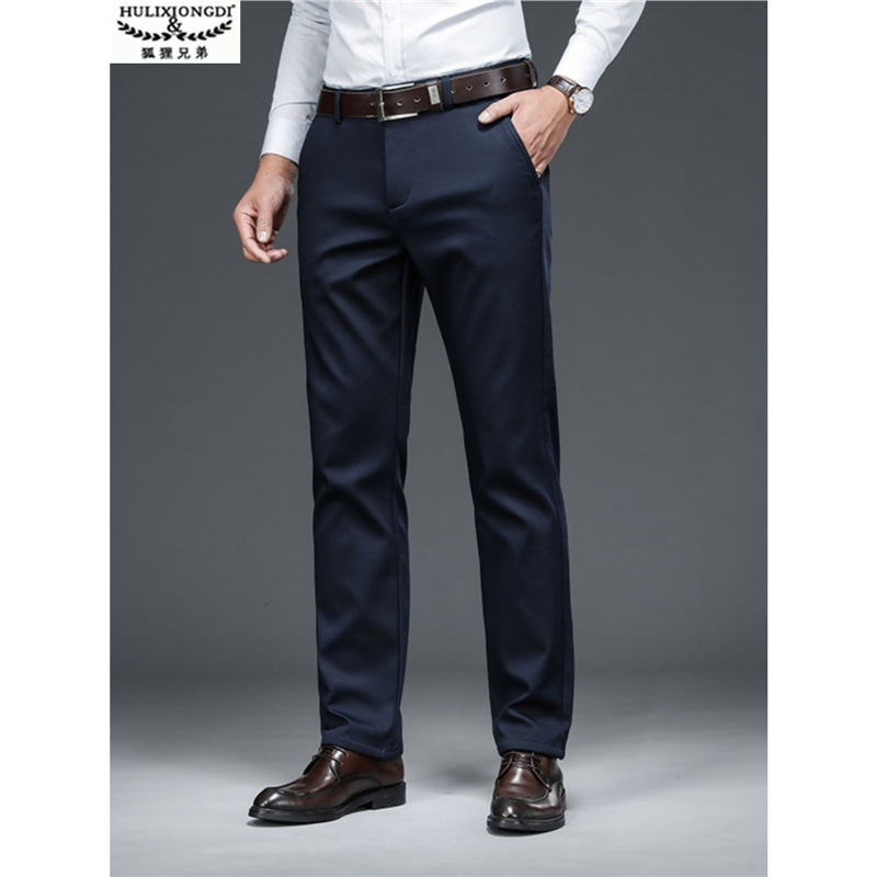 Fox Brothers meeste sirge lõikega püksid, keskjoon, mikroelastsus, Korea stiil